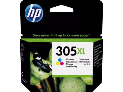 HP inkoustová kazeta 305XL (CMY originál) pro - DeskJet 2300, 2710, 2720, DeskJet Plus 4100, ENVY 6000, ENVY Pro 6400