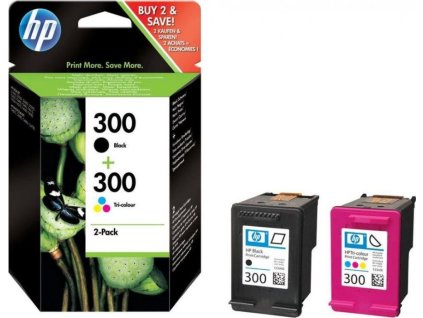 HP 300 Dvojbalení černé/tříbarevné originální inkoustové kazety