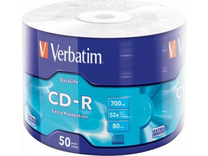 VERBATIM CD-R 700MB/ 52x/ 80min/ 50pack/ wrap