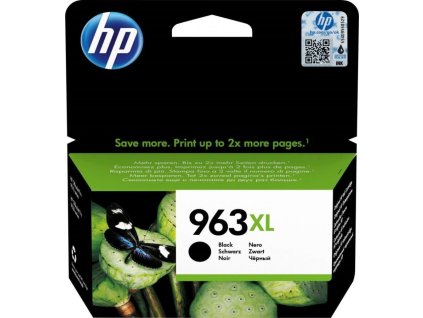 HP Inkoustová náplň 963XL černá (black, 2000p) pro HP OfficeJet Pro 9010, 9013, HP OfficeJet Pro 9020