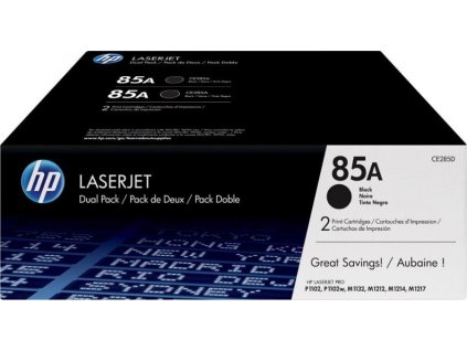 HP tisková kazeta černá pro P1102 CE285AD doublepack originál