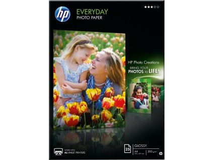 HP Everyday Glossy Photo Paper, 25 listů/A4/210 x 297 mm