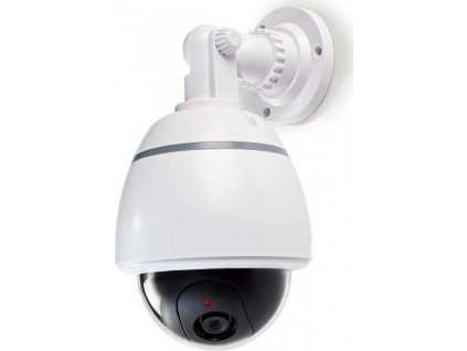 NEDIS atrapa bezpečnostní kamery s blikající LED/ dome/ IP44/ venkovní/ bílá