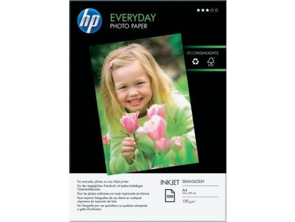 HP Everyday Glossy Photo Paper-100 sht/A4/210 x 297 mm, 200 g/m2, Q2510A