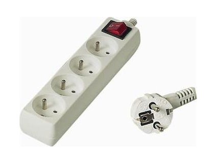Prodlužovací přívod 230V, 7m,4 zásuvky + vypínač