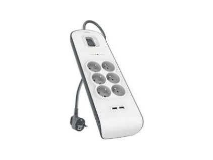 BELKIN SurgeStrip přep.ochrana,6 zásuvek,650J,2USB