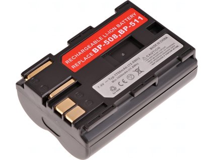 Baterie T6 Power Canon BP-508, BP-511, BP-511A, BP-512, BP-514, 1600mAh, 11,8Wh, hnědá