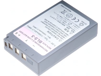 Baterie T6 Power Olympus BLS-5, PS-BLS5, 1100mAh, 7,9Wh, šedá