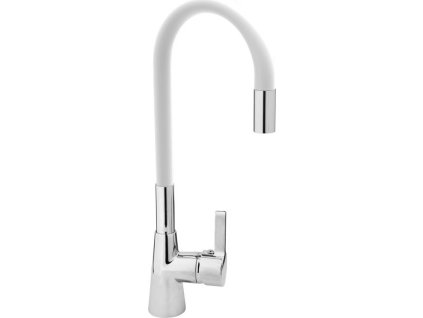 Baterie dřezová flexibilní - bílá