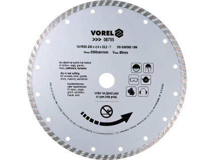 Kotouč řezný diamantový 230 x 22,2 x 2,4 mm turbo