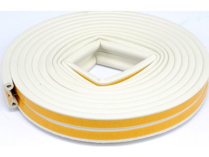 Těsnění do oken a dveří samolepící 9x5,5mm TYP P bílé 6M