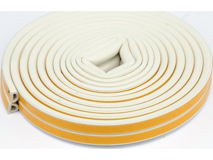 Těsnění do oken a dveří samolepící 9x7,4mm TYP D bílé 6M