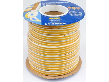 Těsnění do oken a dveří samolepící 9x5,5mm TYP P bílé 100M