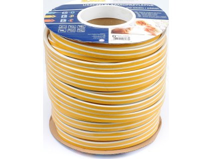 Těsnění do oken a dveří samolepící 9x7,4mm TYP D bílé 100M