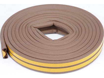 Těsnění do oken a dveří samolepící 9x5,5mm TYP P hnědé 6M