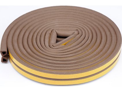 Těsnění do oken a dveří samolepící 9x7,4mm TYP D hnědé 6M
