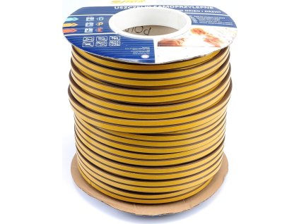 Těsnění do oken a dveří samolepící 9x7,5mm TYP D hnědé 100M