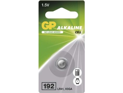 Alkalická knoflíková baterie GP LR41 (192F), 1 ks