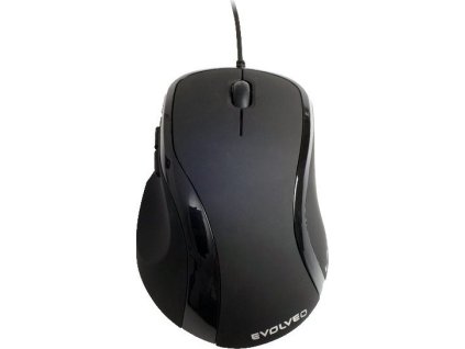 EVOLVEO ML-507B/Ergonomická/Laserová/Pro praváky/1 600 DPI/Drátová USB/Černá