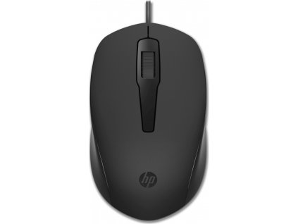 HP 150 Mouse/Kancelářská/Optická/1 600 DPI/Drátová USB/Černá