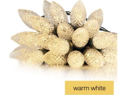 LED vánoční řetěz – šišky, 9,8 m, venkovní i vnitřní, teplá bílá, programy