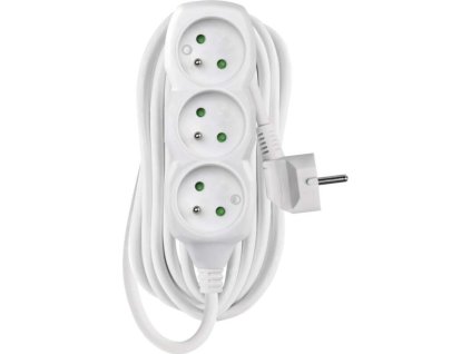 Prodlužovací kabel 7 m / 3 zásuvky / bílý / PVC / 1,5 mm2