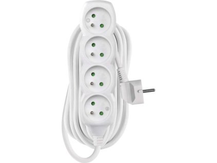 Prodlužovací kabel 7 m / 4 zásuvky / bílý / PVC / 1,5 mm2