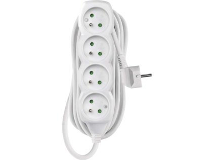 Prodlužovací kabel 5 m / 4 zásuvky / bílý / PVC / 1,5 mm2
