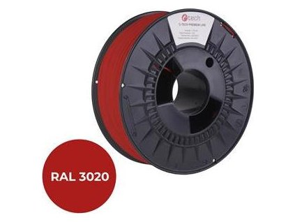 Tisková struna (filament) C-TECH PREMIUM LINE, PLA, dopravní červená, RAL3020, 1,75mm, 1kg