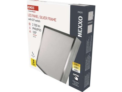 LED přisazené svítidlo NEXXO, čtvercové, stříbrné, 28,5W, se změnou CCT