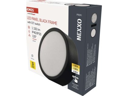 LED přisazené svítidlo NEXXO, kruhové, černé, 12,5W, se změnou CCT