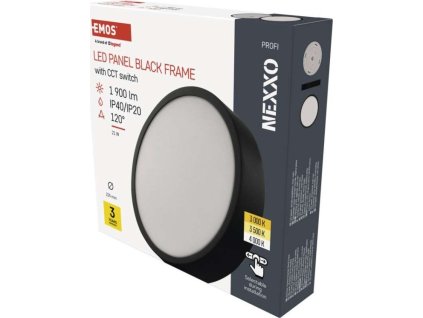 LED přisazené svítidlo NEXXO, kruhové, černé, 21W, se změnou CCT