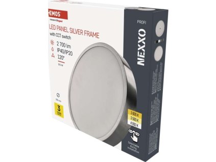 LED přisazené svítidlo NEXXO, kruhové, stříbrné, 28,5W, se změnou CCT