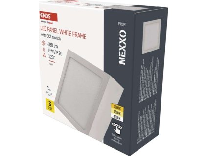 LED přisazené svítidlo NEXXO, čtvercové, bílé, 7,6W, se změnou CCT
