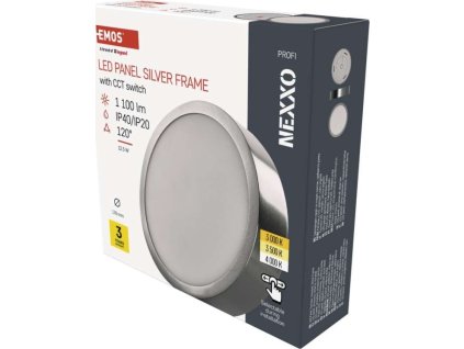LED přisazené svítidlo NEXXO, kruhové, stříbrné,  12,5W, se změnou CCT
