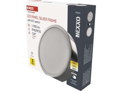 LED přisazené svítidlo NEXXO, kruhové, stříbrné, 21W, se změnou CCT