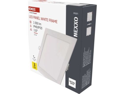 LED vestavné svítidlo NEXXO, čtvercové, bílé, 12,5W, neutrální bílá