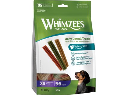 Whimzees tyč 8cm XS veggie,dental 48+8ks