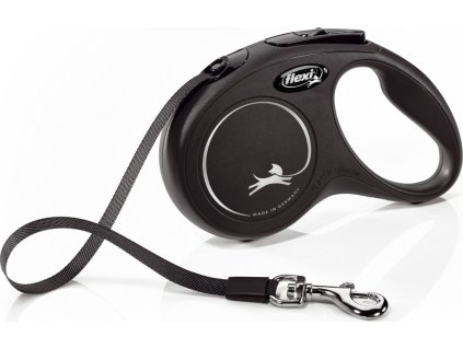 Flexi New Classic S pasek 5m/15kg cerna