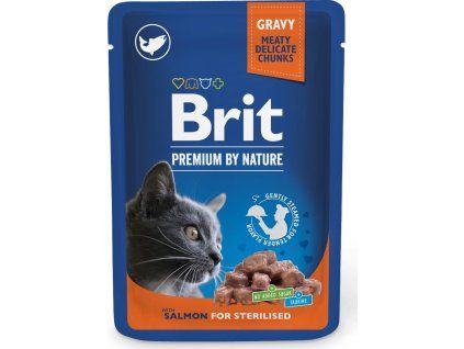 Brit premium cat pouches Salmon for Sterilized 100 g