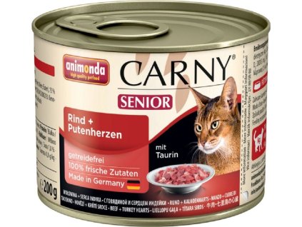Animonda Carny Senior konzerva pro kočky hovězí+krůtí srdce 200g