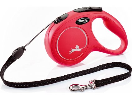 Flexi New Classic M snura 5m/20kg cervena