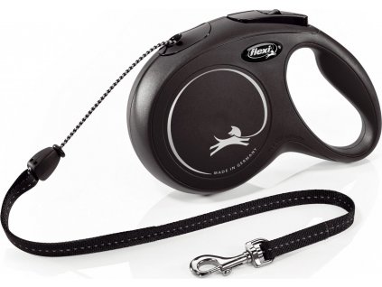 Flexi New Classic M snura 8m/20kg cerna
