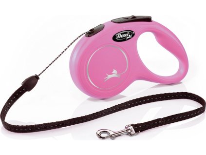 Flexi New Classic S snura 5m/12kg ruzova