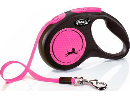 flexi New Neon S páska 5m/15kg růžové
