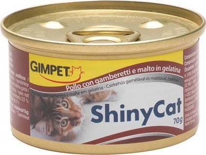 Konzerva SHINY CAT kuře+kreveta+maltóza 70g