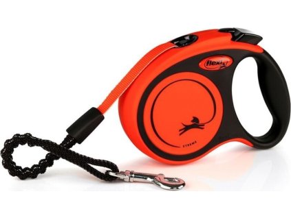Flexi New Xtreme XS 3m do 15kg černá/oranžová/pásek