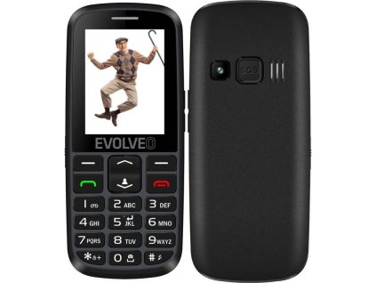 EVOLVEO EasyPhone EG, mobilní telefon pro seniory s nabíjecím stojánkem (černá barva)