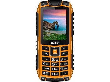 iGET Defender D10 Orange - odolný telefon IP68, DualSIM, 2500 mAh, BT, powerbanka, svítilna, FM, MP3