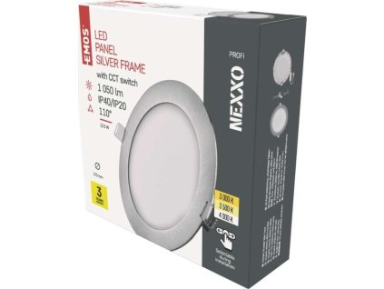 LED vestavné svítidlo NEXXO, kruhové, stříbrné, 12,5W, se změnou CCT